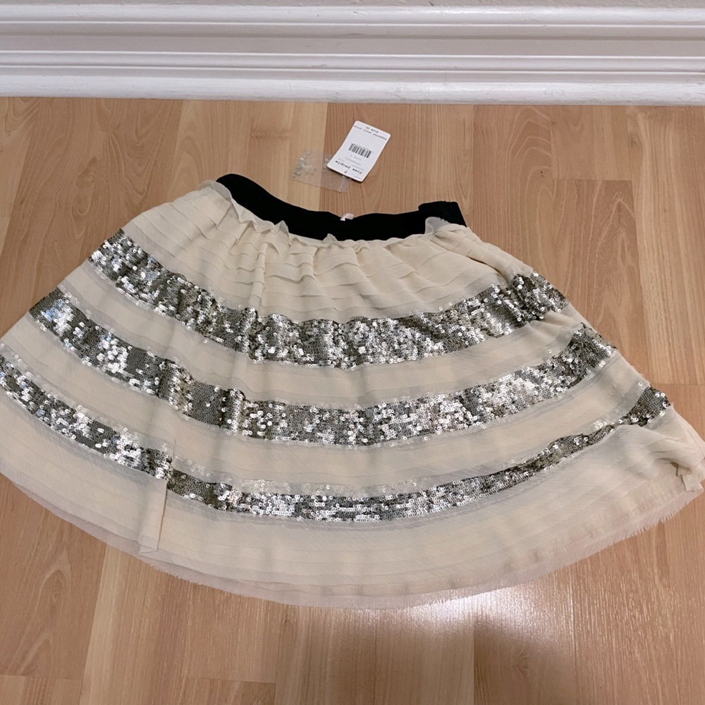 NWT Free People ruffled skirt with sequence.
